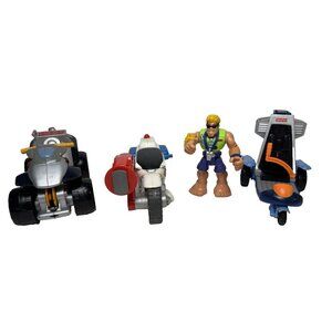 Fisher Price Rescue Heroes Sandy Beach Lifeguard Lot Skateboard Motorcycle & ATV